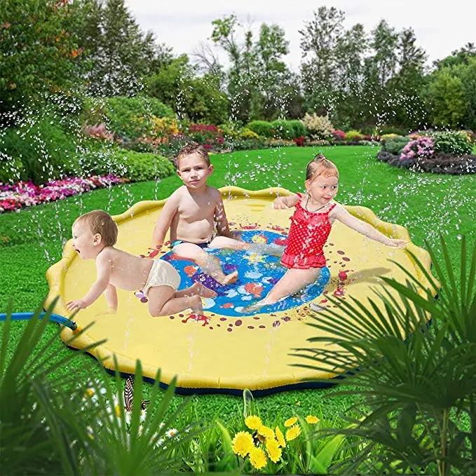 100170cm children play water mat outdoor game toy lawn for children summer pool kids games fun spray water cushion mat toys free global shipping