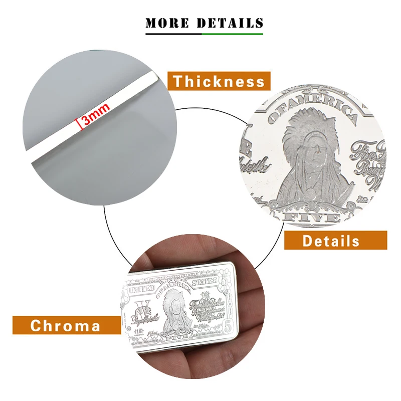 WR доллар США серебряные коллекционные монеты с монетницей Американский слиток