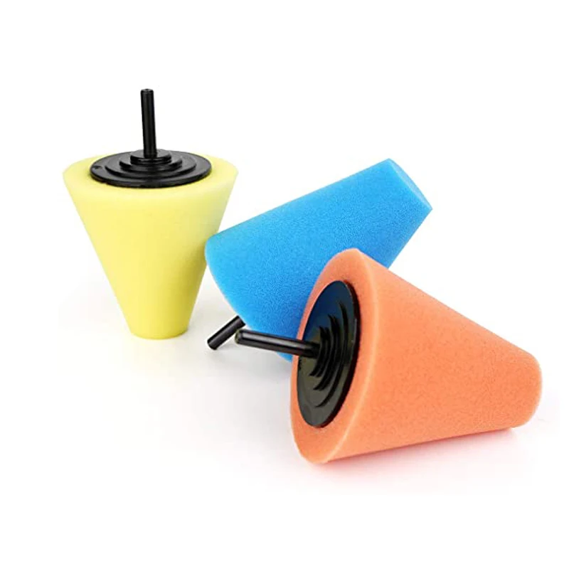 

New Auto Wheel Polishing Sponge Used for Electric Drill 3inch/ 4inch Burnishing Ball Polishing Cone Car Hub Buffing Sponge