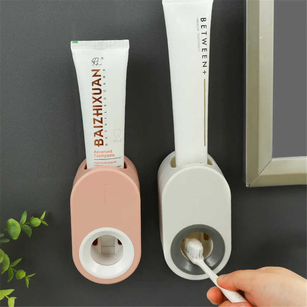 

1pc Hanging Toothpaste Dispenser Automatic Toothpaste Squeezer Lazy Squeezing Dispenser Wall Mount Holder Bathroom Set