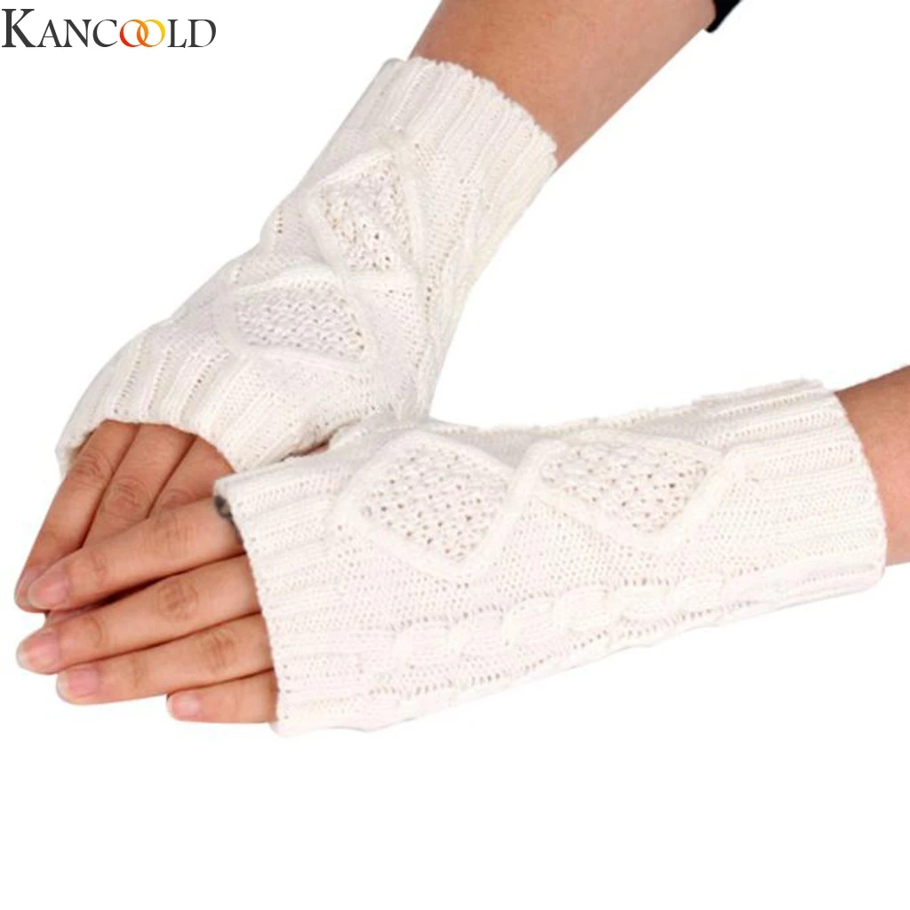 KANCOOLD женские зимние теплые перчатки без пальцев вязаные гетры для запястья