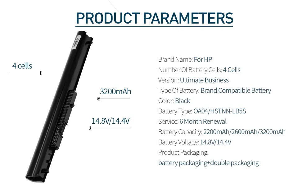 Ноутбук Батарея для hp для COMPAQ OA03 OA04 TPN-Q129 TPN-Q131 TPN-Q130 TPN-F112 TPN-Q132 для hp Pavilion 14 15 240 250 HSTNN-LB5S