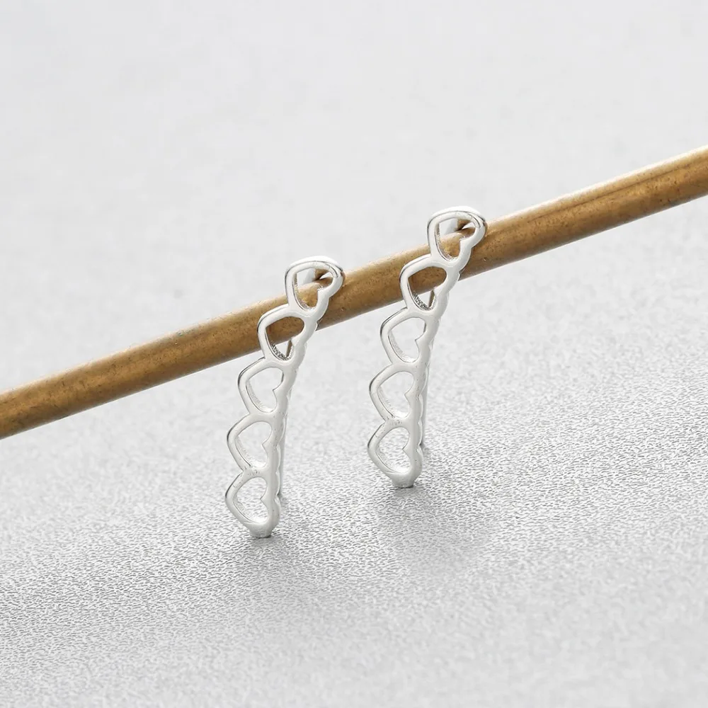 Милые штабелируемые серьги подвески в форме сердца геометрические для пирсинга