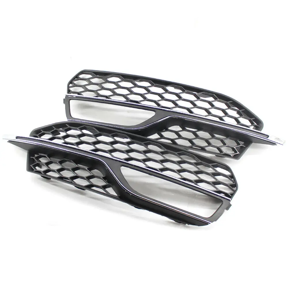 

1 Pair Left Right Front Bumper Fog Light Mesh Grilles Grill Cover For Audi A3 for S-Line 2014 2015 2016 for A3 S3 2013-2017