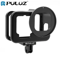 puluz case for gopro hero9 black cnc aluminum alloy protective cage housing shell cover with insurance frame 52mm uv lens