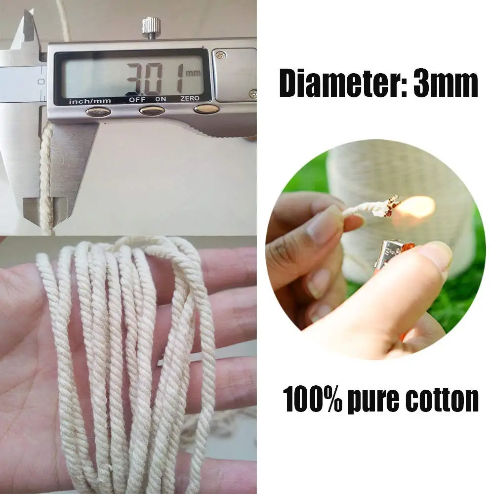 3 мм 10 бежевый хлопковый шнур Плетеный Круглый Веревка макраме из натурального