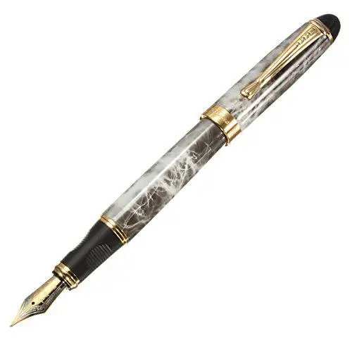 Коричневый мраморный толстый Средний гибкий перьевая ручка| |