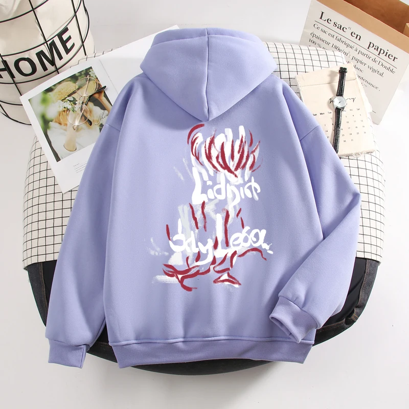

Harajuku Sweatshirts Ladies Warm Gothic Streetwear Punk Women Hoody Horror Fashionable Casual Simple Letter Printing Hoodies