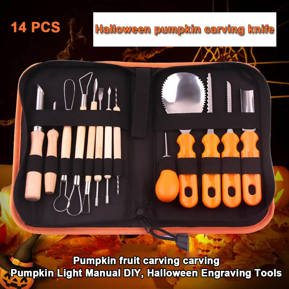 

5/14Pcs Professional Pumpkin Carving Tool Kit Easily Carve Sculpt Halloween Tools Supplies G10