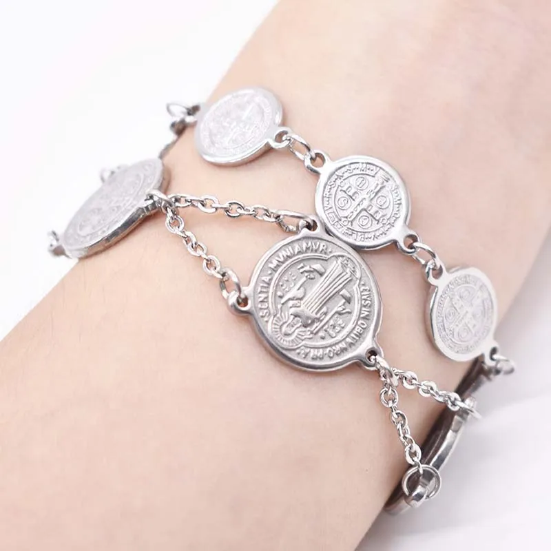 AMUMIU Gog Tag Couple Chain Bracelet for Women Man Buddha Religion Custom Stainless Steel Promise Gifts B076 | Украшения и
