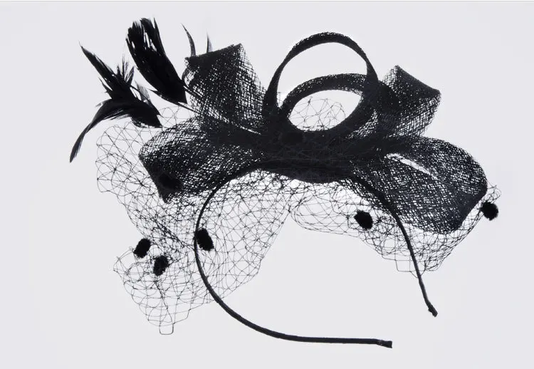 

Feather Mesh Headband Banquet Women Wedding Cocktail Bridal Party Hat Hair Accessory Gift Christmas