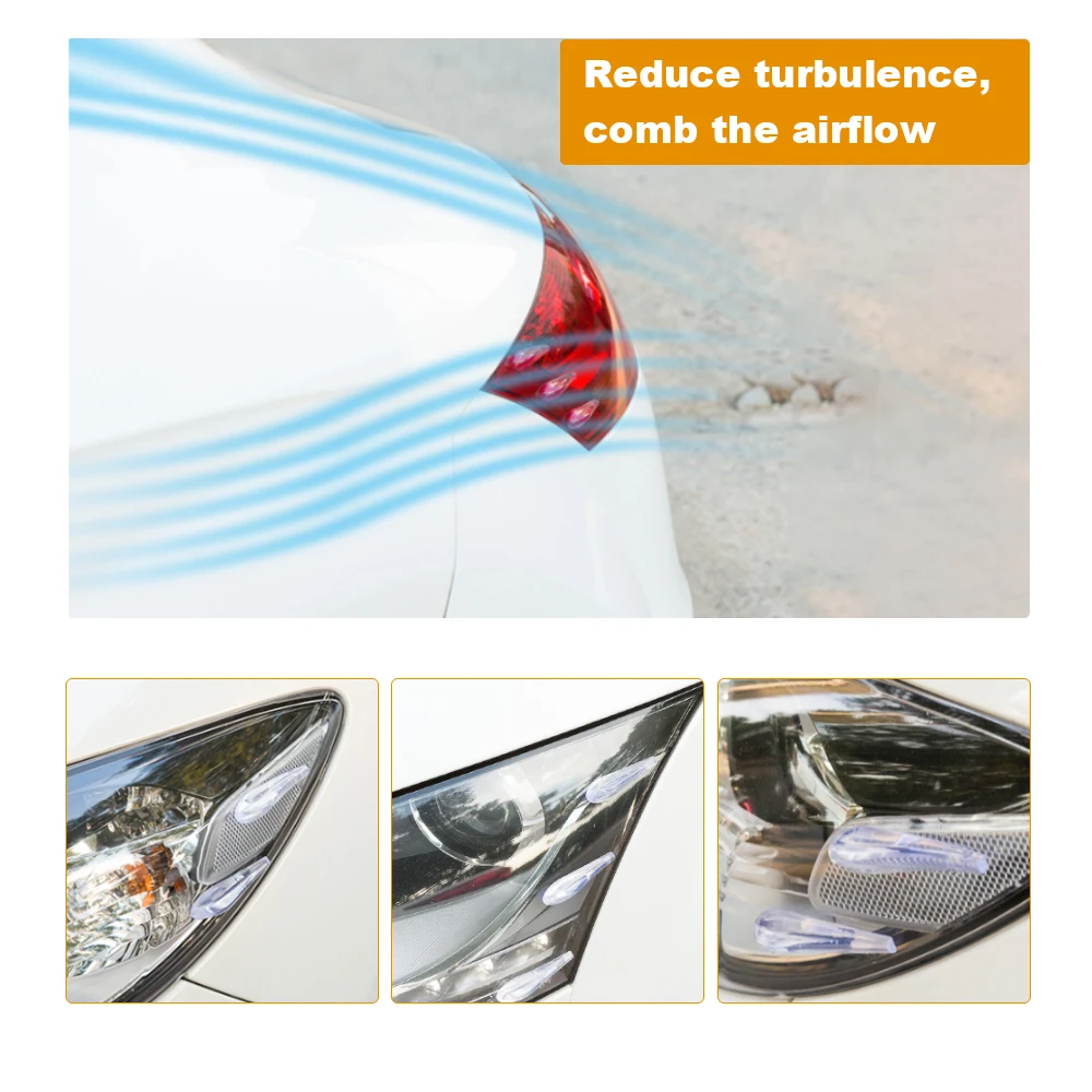6pcs/Set Car Headlights Taillights Reduced Wind Resistance Spoiler Strip Sticker Universal Tuning For Nissan Qashqai Teana | Автомобили и