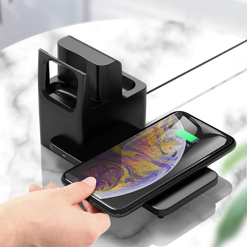 Горячая Распродажа беспроводная настольная быстрая Беспроводная зарядка Три в