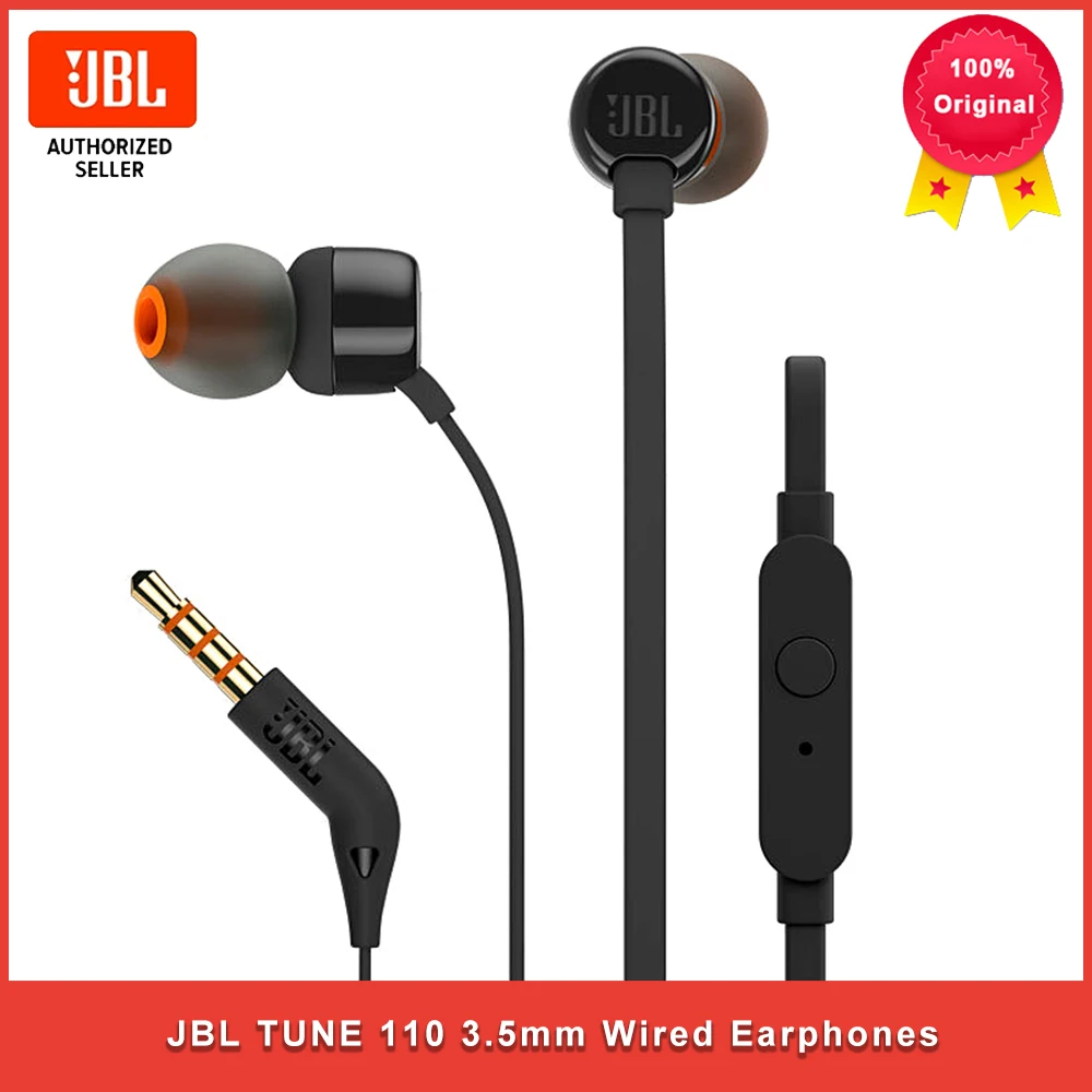 Проводные наушники JBL TUNE 110 3 5 мм стерео-наушники T110 с глубокими басами для музыки