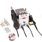 Паяльная станция 8586, Электрический паяльник с термофеном, цифровой дисплей, регулируемая температура, инструмент для переделки, сварки, ремонта