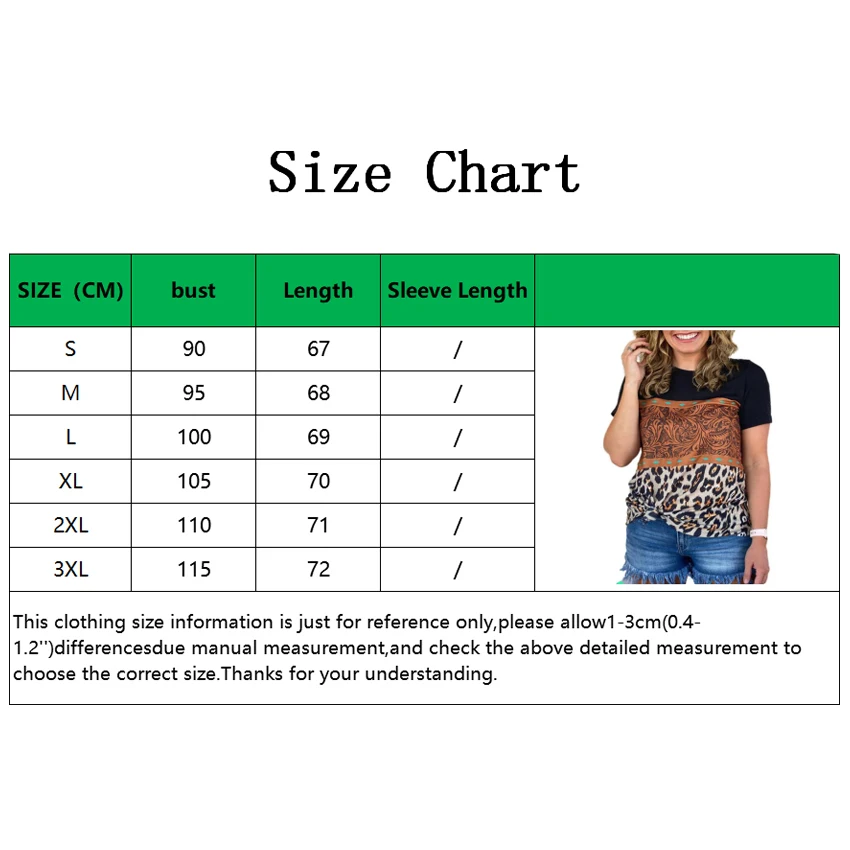 

Women's blouse summer Leopard print print splice short-sleeved t-shirt tops