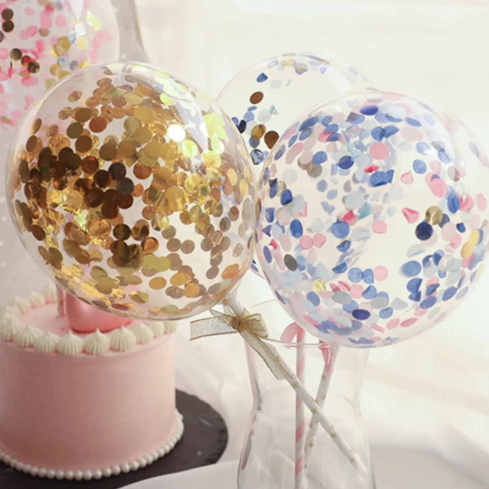 

Creative Birthday Cake Decoration Balloon Transparent Disc Balloon Party Dessert Table Insert Card Decoration Cake Decoration