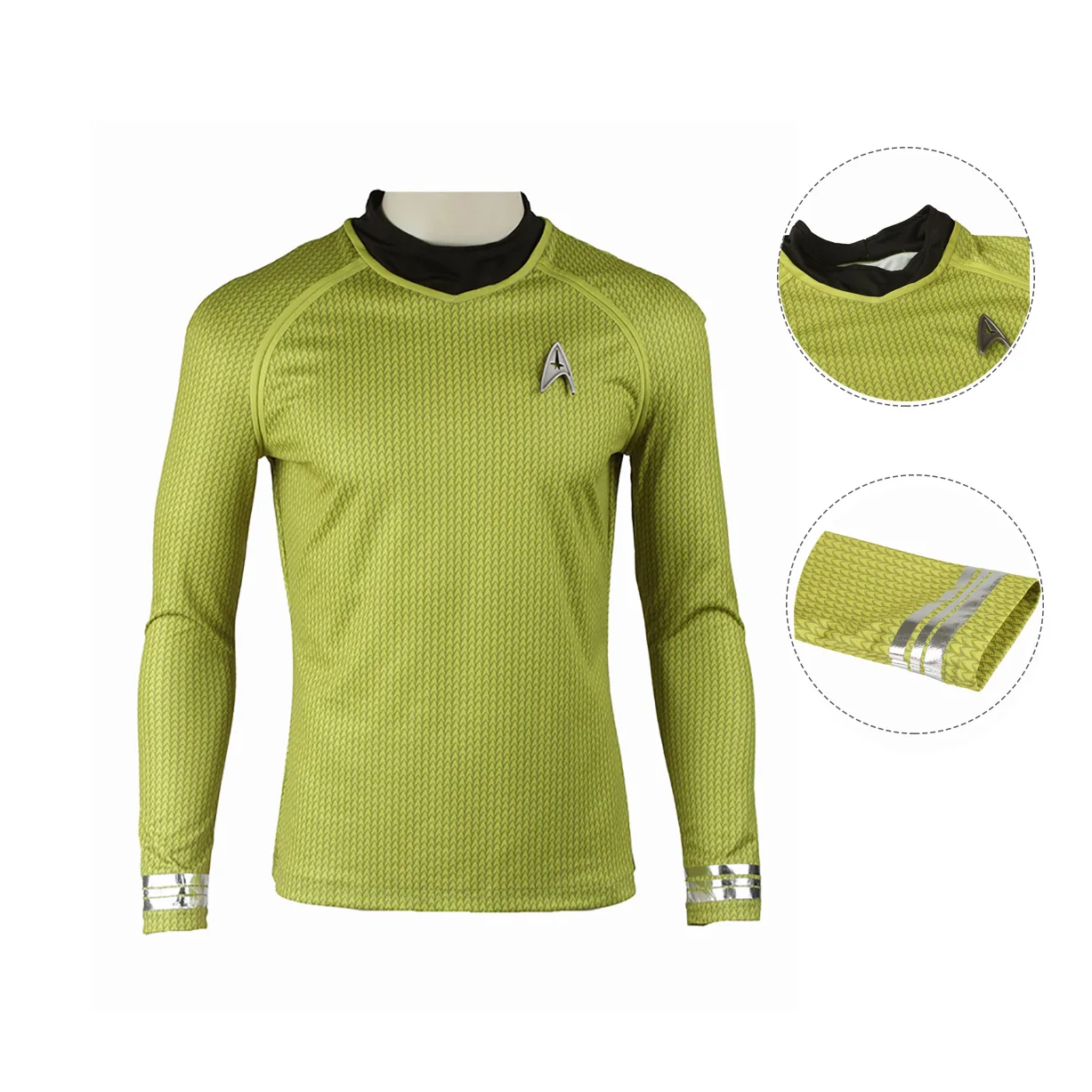 Костюм капитана Звездный путь в темноте Косплей Кирк зеленый цвет|Костюмы из