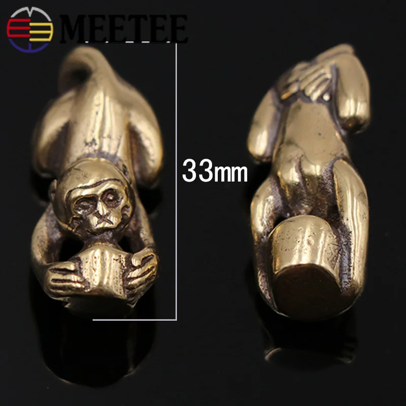 Meetee 1 шт./2 шт. Чистая медь обезьяна кулон крючок латунный брелок пряжки DIY Ручное