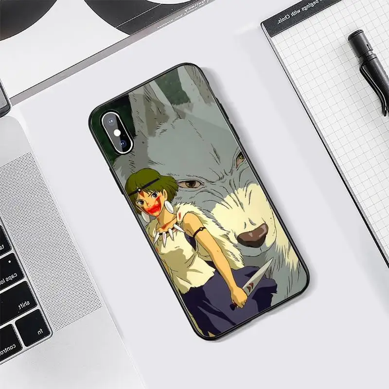 

Studio Ghibli Princess Mononoke Phone Case Tempered glass For iphone 5C 6 6S 7 8 plus X XS XR 11 PRO MAX