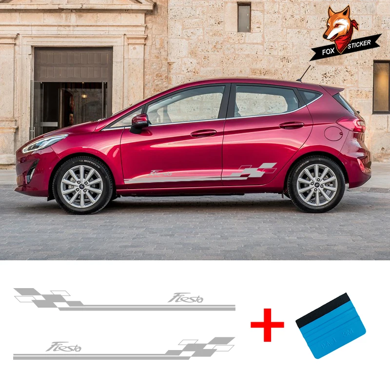 2 стороны автомобиля Авто наклейки для тела Графика Fiesta Виниловая пленка