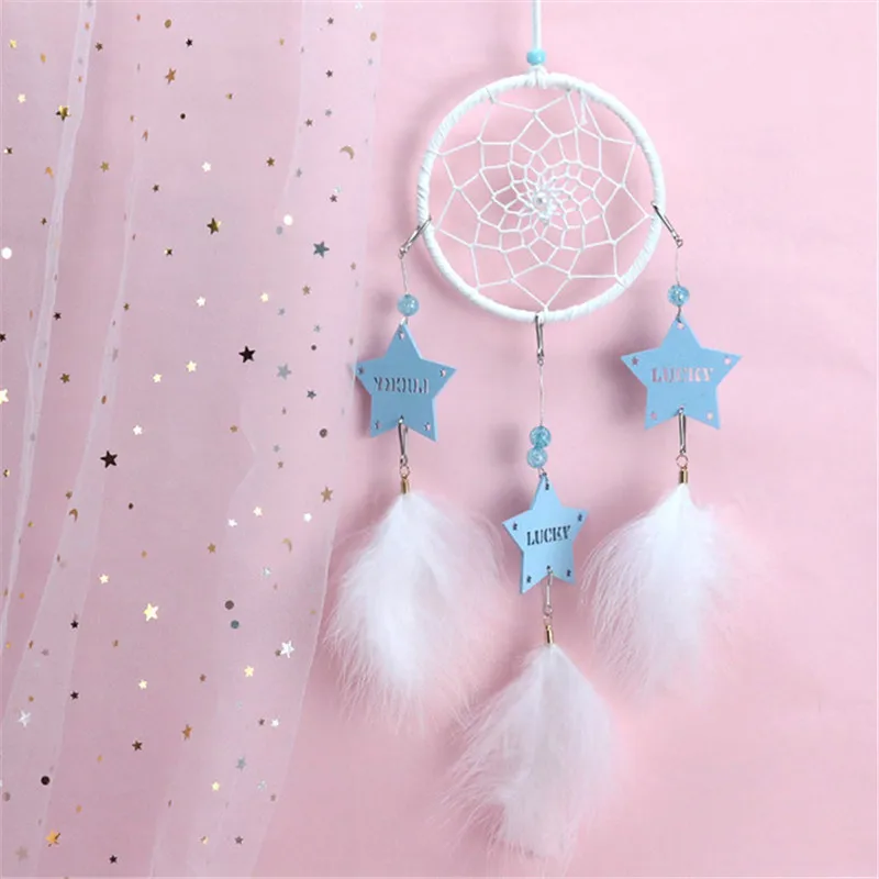 Ловцы снов с перьями загораются креативная Счастливая звезда Ловца для девочек