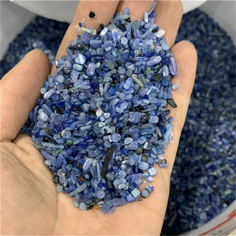 

Natural Kyanite Quartz Crystal Gravel Polished Healing Crystal Stones Tumbled Stone