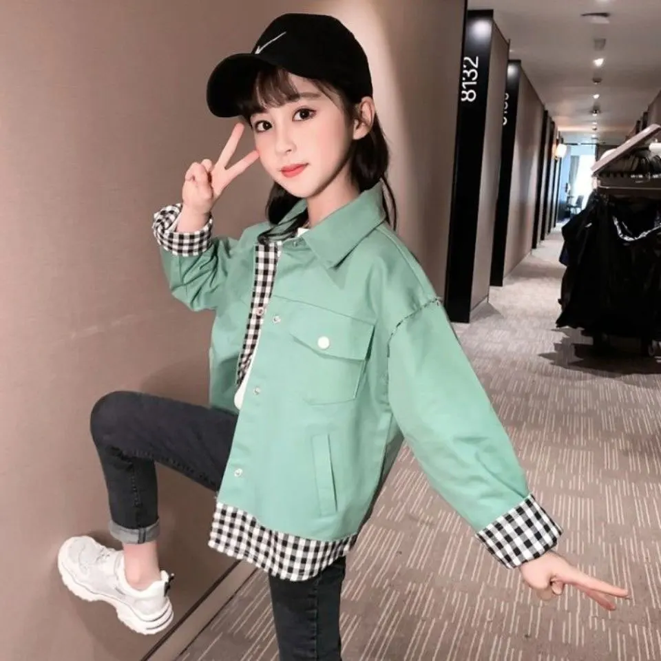 

Kids Girls Jacket 2021 Spring Autumn Coat For Baby Girls Warm Turn-down Outerwear Cute Girls Clothing Children Jackets Outwear