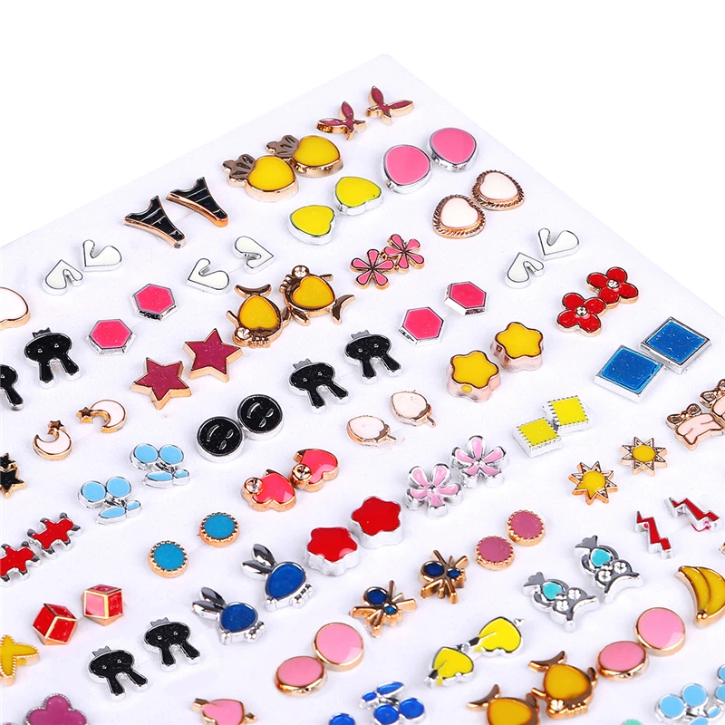 Набор серег-гвоздиков с кристаллами для девочек и детей ювелирные изделия