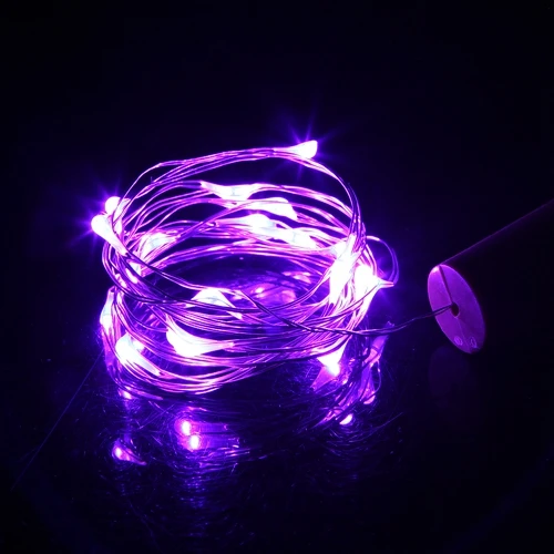 Purper Флакон для вина, пробковый свет, гирлянда в форме пробки, серебристые сказочные огни 1 м/2 м для праздника, вечеринки, свадьбы, Рождества, Хэллоуина - Испускаемый цвет: Purper