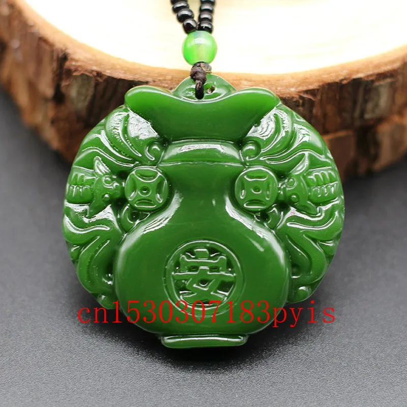 

Natural Green Jade Vase Pendant Necklace Hand-Carved Charm Jadeite Jewelry Accessories Fashion Amulet for Men Women Lucky Gifts