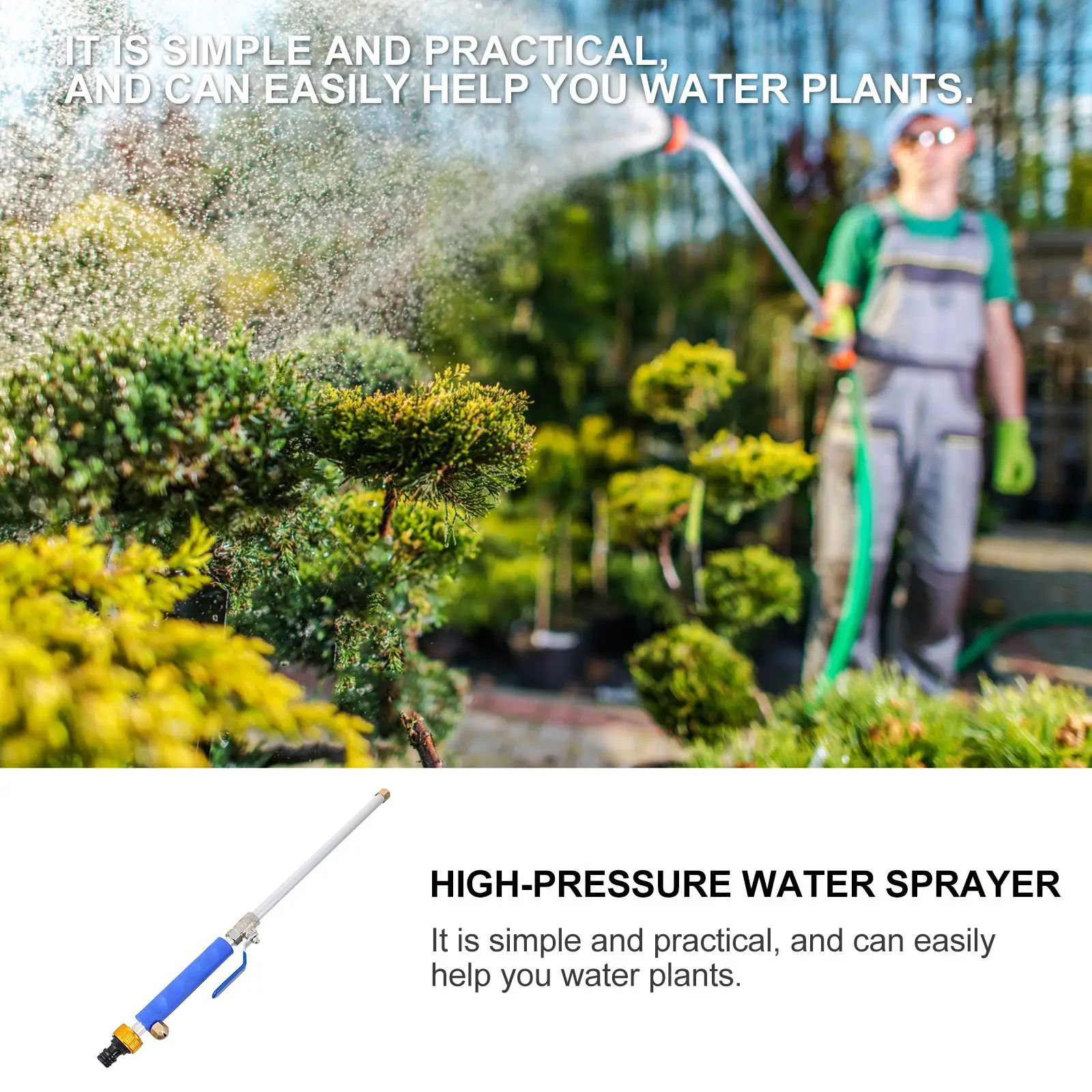 

1pc Practical Gardening Water Sprayer High Pressure Sprayer Car Washing Tool