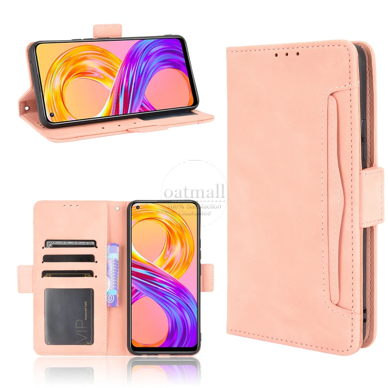 wallet cases for oppo realme 8 pro 4g case magnetic closure book flip cover for oppo realme 8 leather card holder phone bags free global shipping