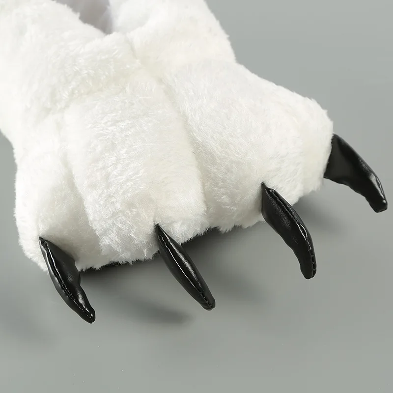 Хлопковые тапочки Цвет черный белый Обувь с когтями Новинка Зимняя обувь