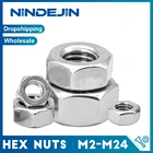 Шестигранные шестигранные гайки, метрические DIN934 M2 M2.5 M3 M4 M5 M6 M8 M10 M12 M14 M16 M18 M20 M22 M24, углеродистая сталь, нержавеющая сталь, шестигранные гайки