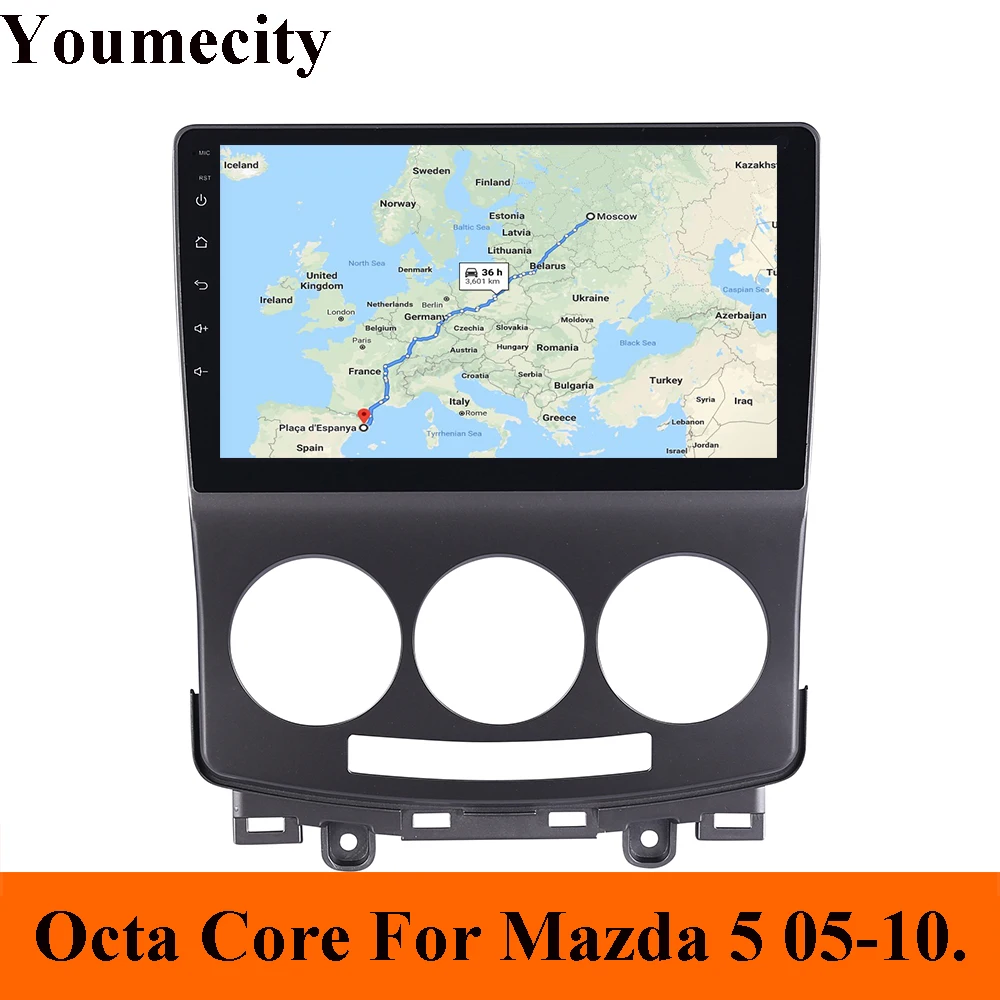 Android 9,0 автомобильный dvd-плеер для Mazda 5 2005 2006 2007 2008 2009 2010 радио 1024*600 gps wifi Восьмиядерный ips экран BT RDS