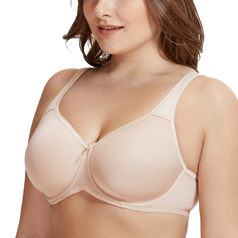 Женский бесшовный бюстгальтер с полным покрытием на косточках легкой подкладкой