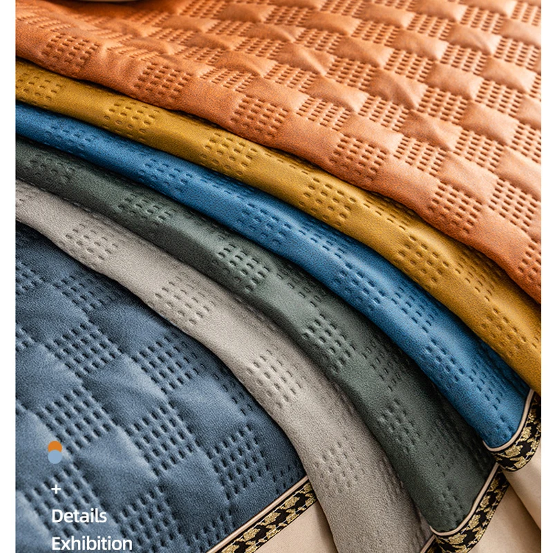 Роскошный клетчатый чехол для дивана водонепроницаемый однотонный на 4 сиденья в