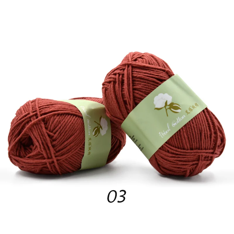 03 30pcs Пряжа для вязания хлопок приятная для кожи ручная пряжа lana trapillo para tejer нить для вязания крючком 30/Лот - Цвет: 03 30pcs