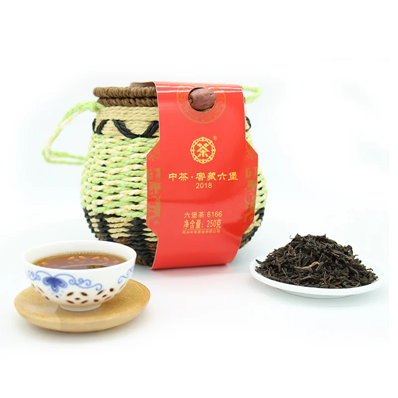 Китайский чай 6166 Liu Pao Hei Cha Bao в возрасте черный Guangxi Wuzhou Темный корзине 250 г |
