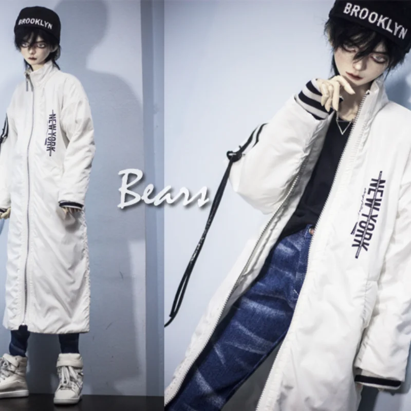 

BJD doll clothes white stand-up collar puffer long down coat Overcoat for 1/3 BJD SD SD13 SD17 Uncle POPO68 SSDF doll size