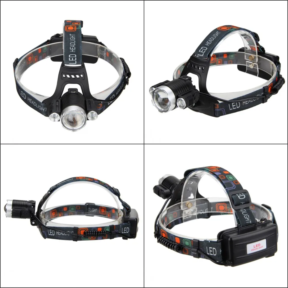 Zoom 3 x XM-L T6 + 2R5 светодиодный 1000 люмен Регулируемая яркость фары для