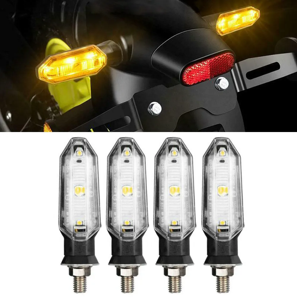 

Светильник светодиодный указатель поворота для мотоцикла, 4 шт., 12 В, желтый индикатор, задняя лампа для Kawasaki, Honda, Suzuki, All, M10