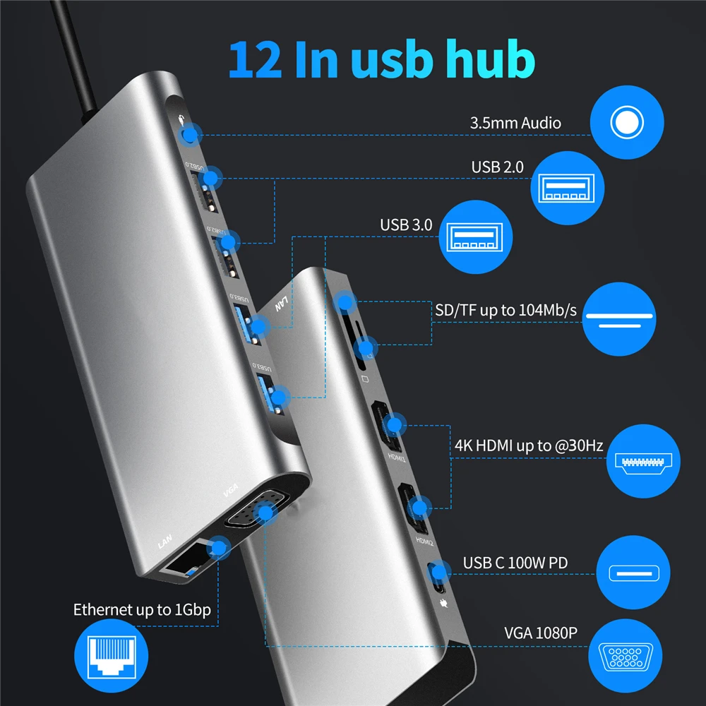 USB-концентратор Type C 4K PD 3 0 | Компьютеры и офис