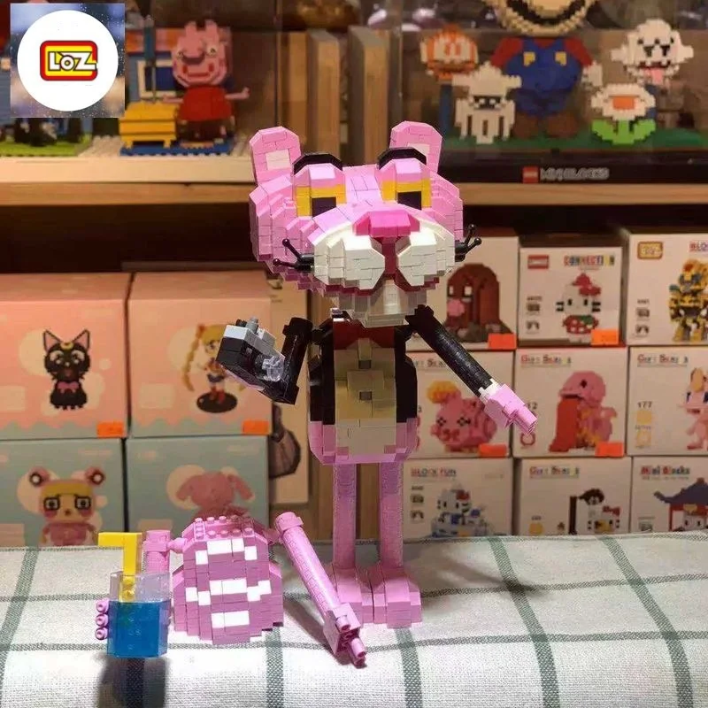 LOZ алмазные блоки мультфильм Леопард детская развивающая игрушка маленький