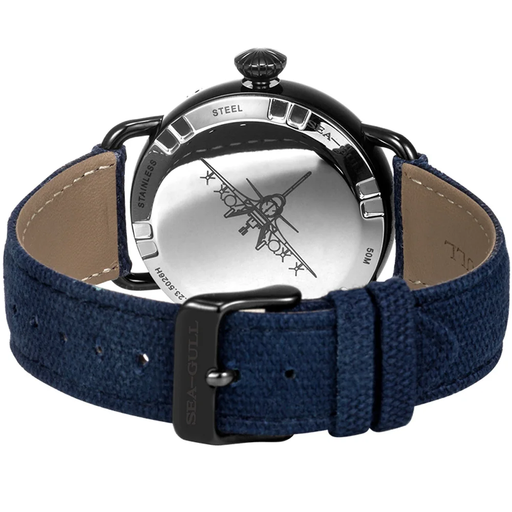Genuine Seagull watches men 811.23.5026H Mechanical Chronograph Chinese Military men's Watch Luminous Arabic Numerals Black Dial