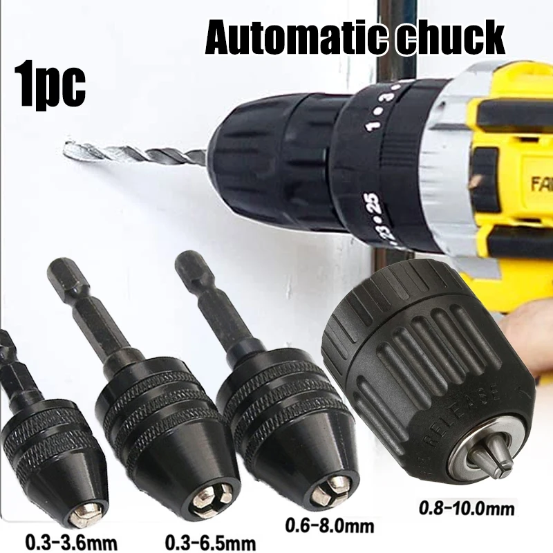 

Drill Chuck Keyless Screwdriver Impact Driver Adaptor,Electric Micro Motor Clamp Mini Chuck Fixture Hex Shank Drill Bits Adapter