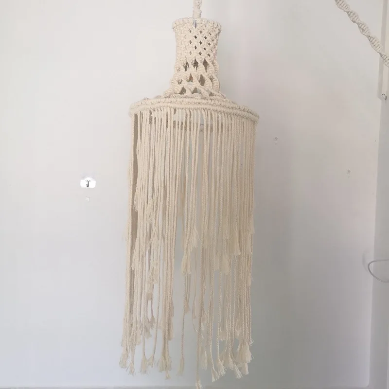 

Bohemian Tassel Decor Lantern Macrame Tapestry Wall Hanging Hand-woven Chandelier Lampshade Living Room Coffee Restaurant Decor