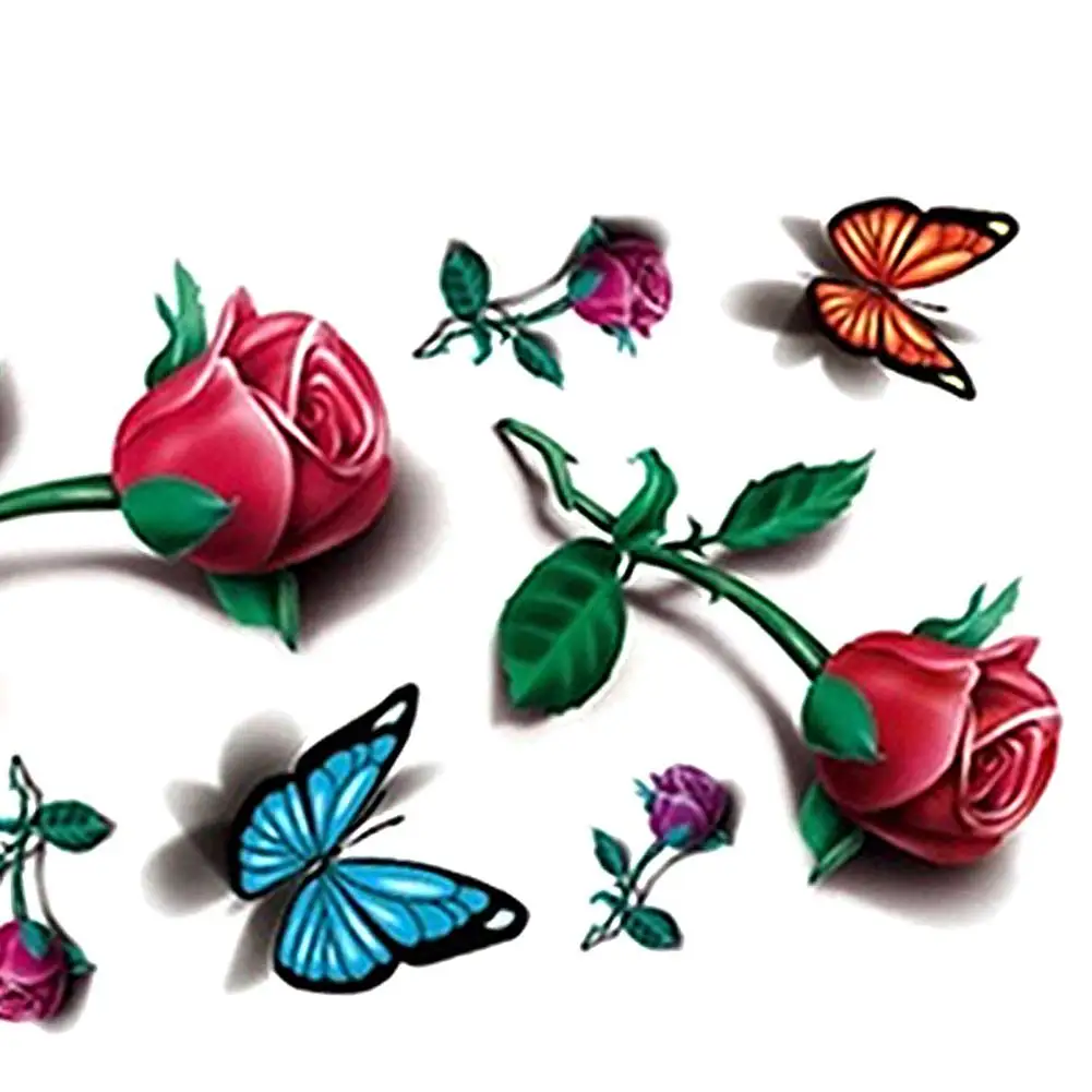 

1pc Fashion 3D Temporary Removable Waterproof Colorful Body Art Butterfly Flower Tattoo Sticker Fake Tattoo Sticker