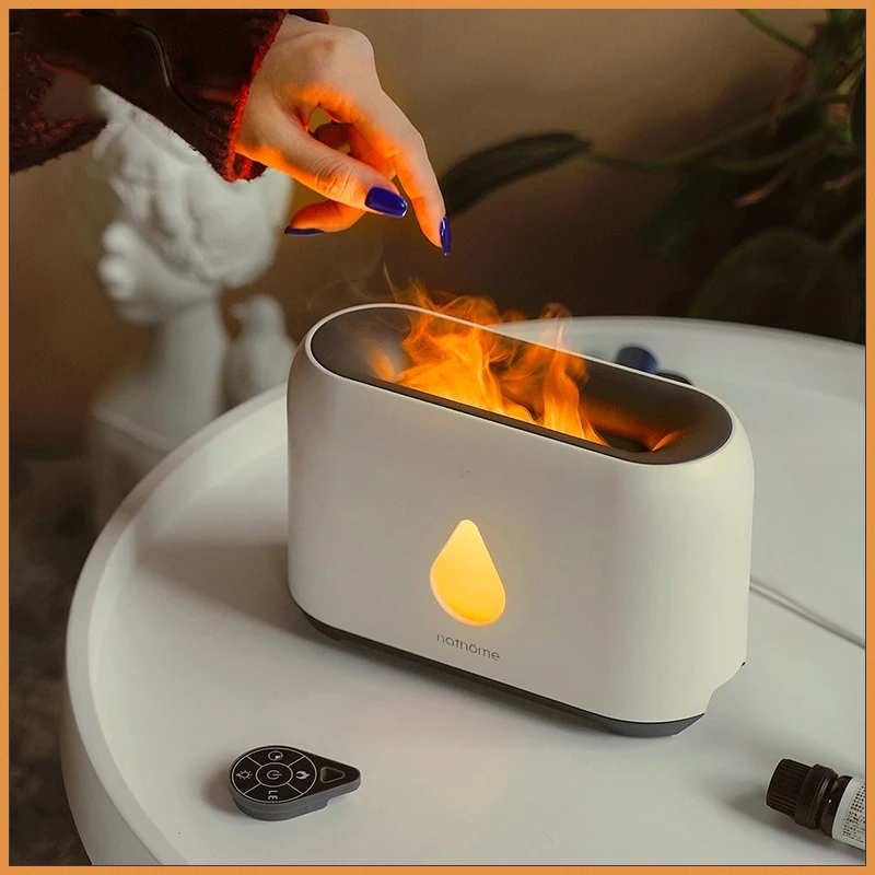 

In Stock 2021 New Flame Air Humidifier Essential Oil Diffuser Aroma Ultrasonic Mist Maker Home Aromatherapy Humidificador